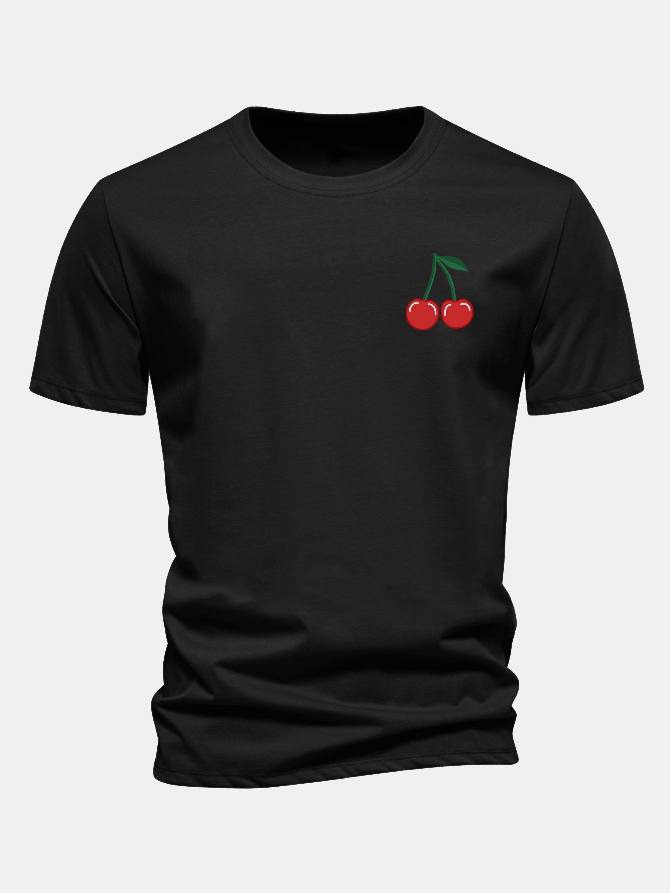 Regular Fit Cherry Print Cotton T-Shirt