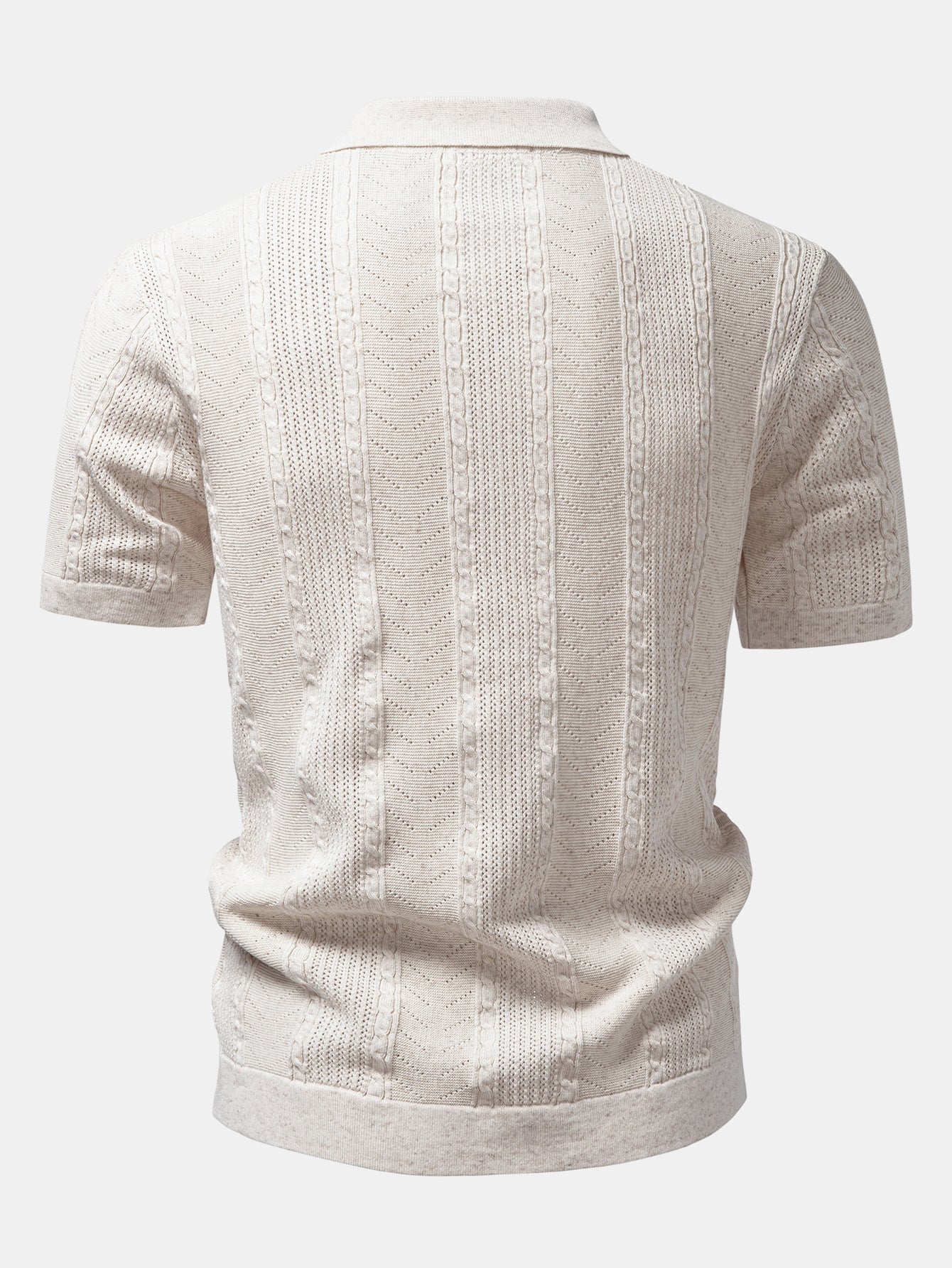 Linen Textured Knit Shirt & Slim Fit Tapered Trousers