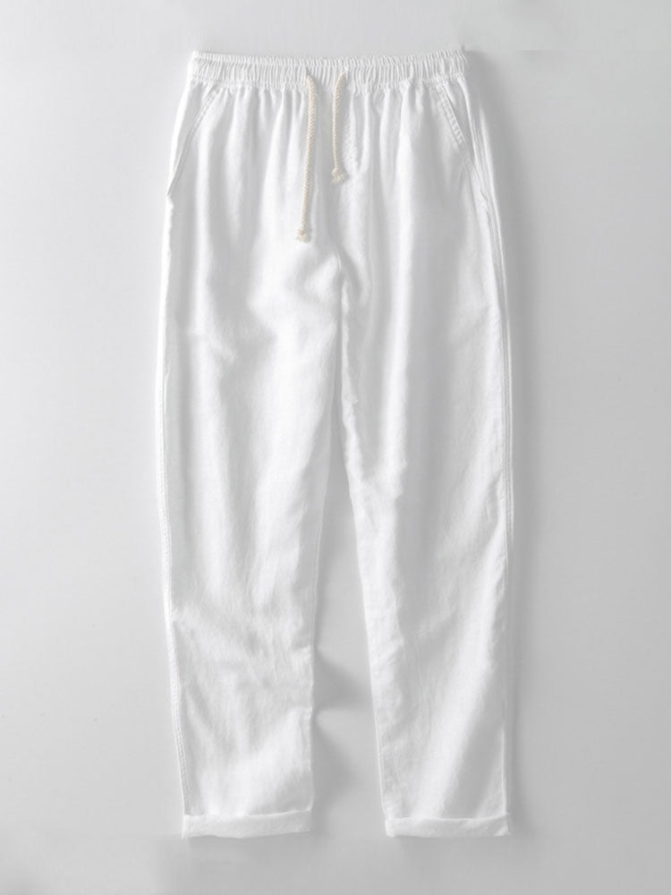 Linen Look Button Up Shirt & Straight Leg Linen Pants