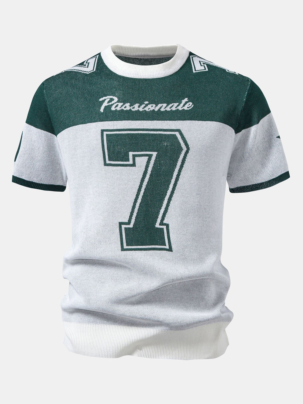 Contrast Number 7 Knit T-Shirt