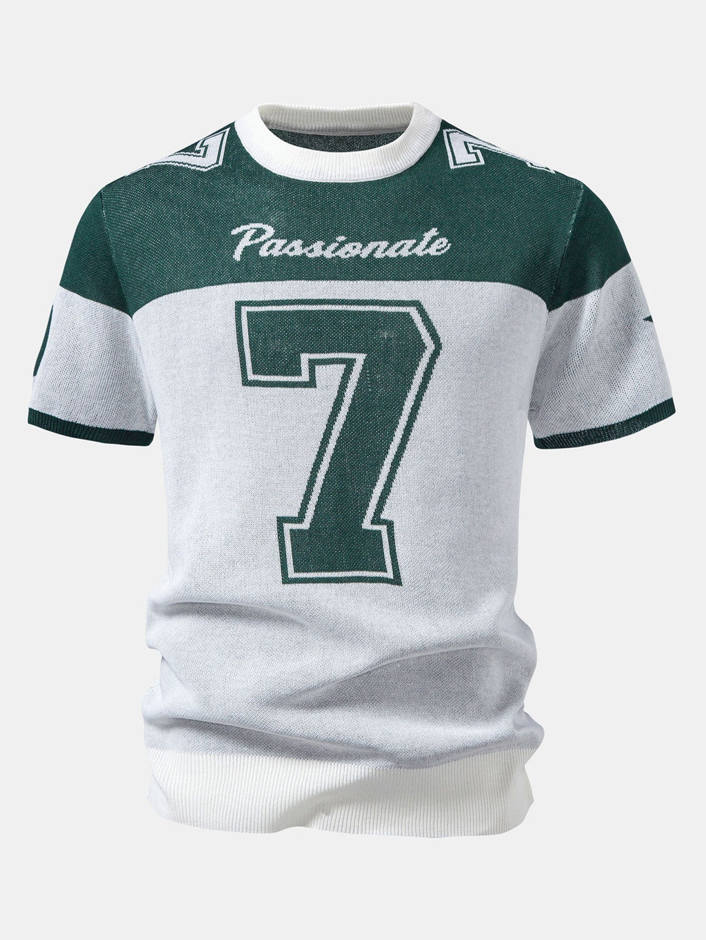 Contrast Number 7 Knit T-Shirt