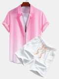 Gradient Linen Look Shirt & Swim Shorts
