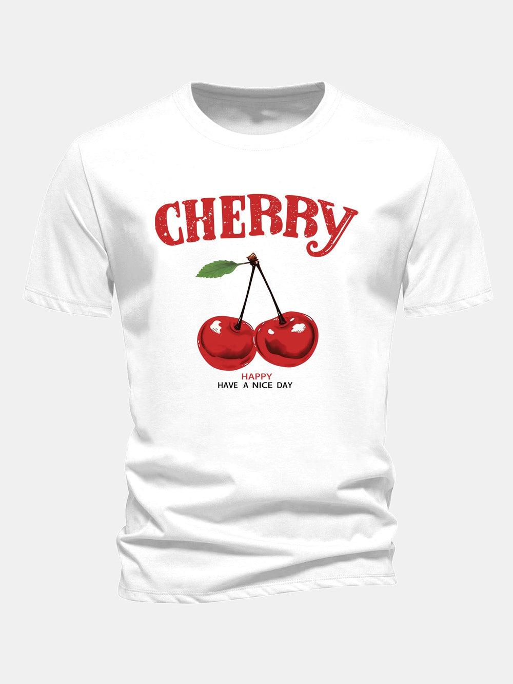 Regular Fit Cherry Print Cotton T-Shirt