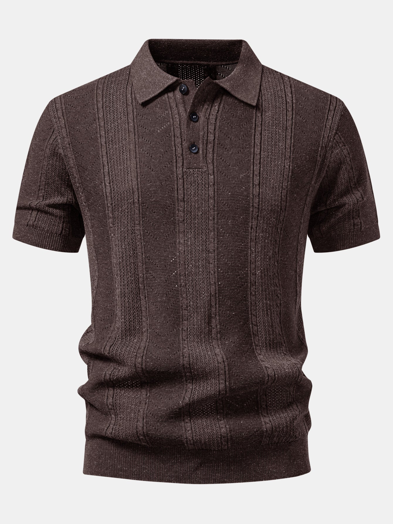 Linen Textured Knit Polo & Straight Leg Linen Pants