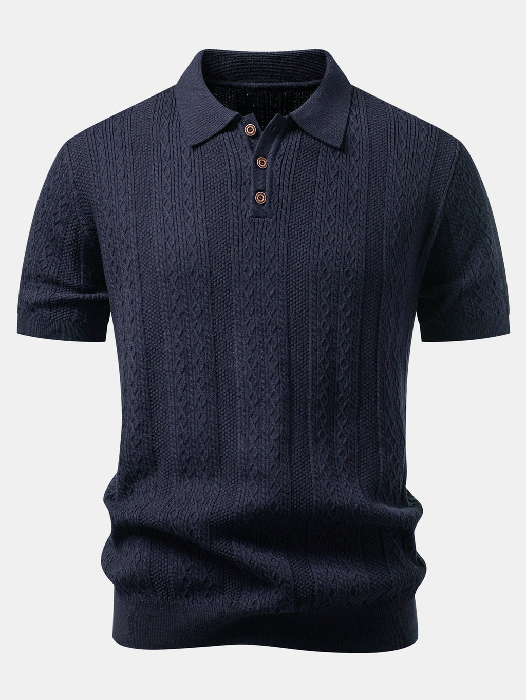 Geometric Jacquard Knit Polo & Slim Fit Tapered Trousers