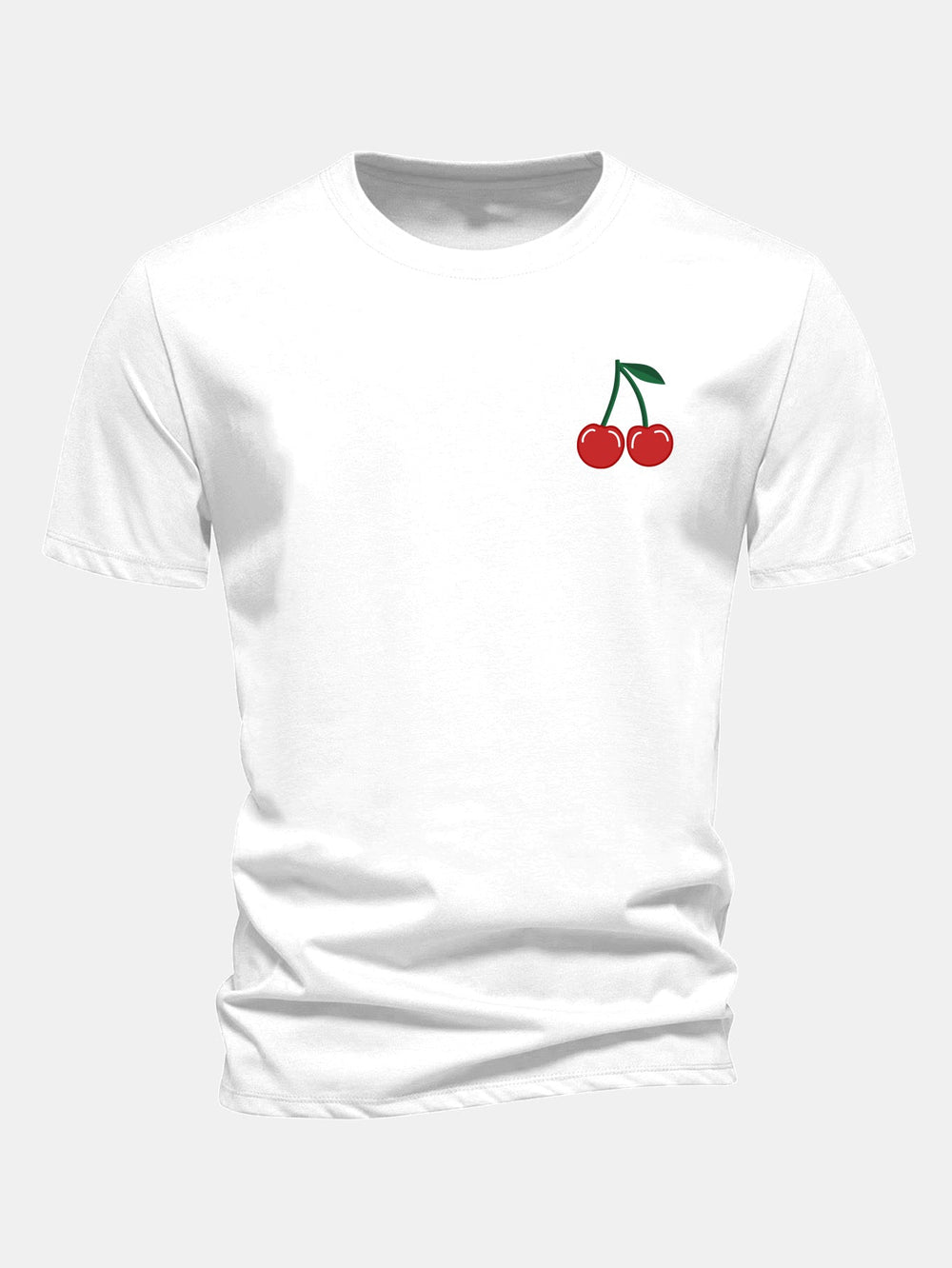 Regular Fit Cherry Print Cotton T-Shirt