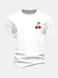 Regular Fit Cherry Print Cotton T-Shirt
