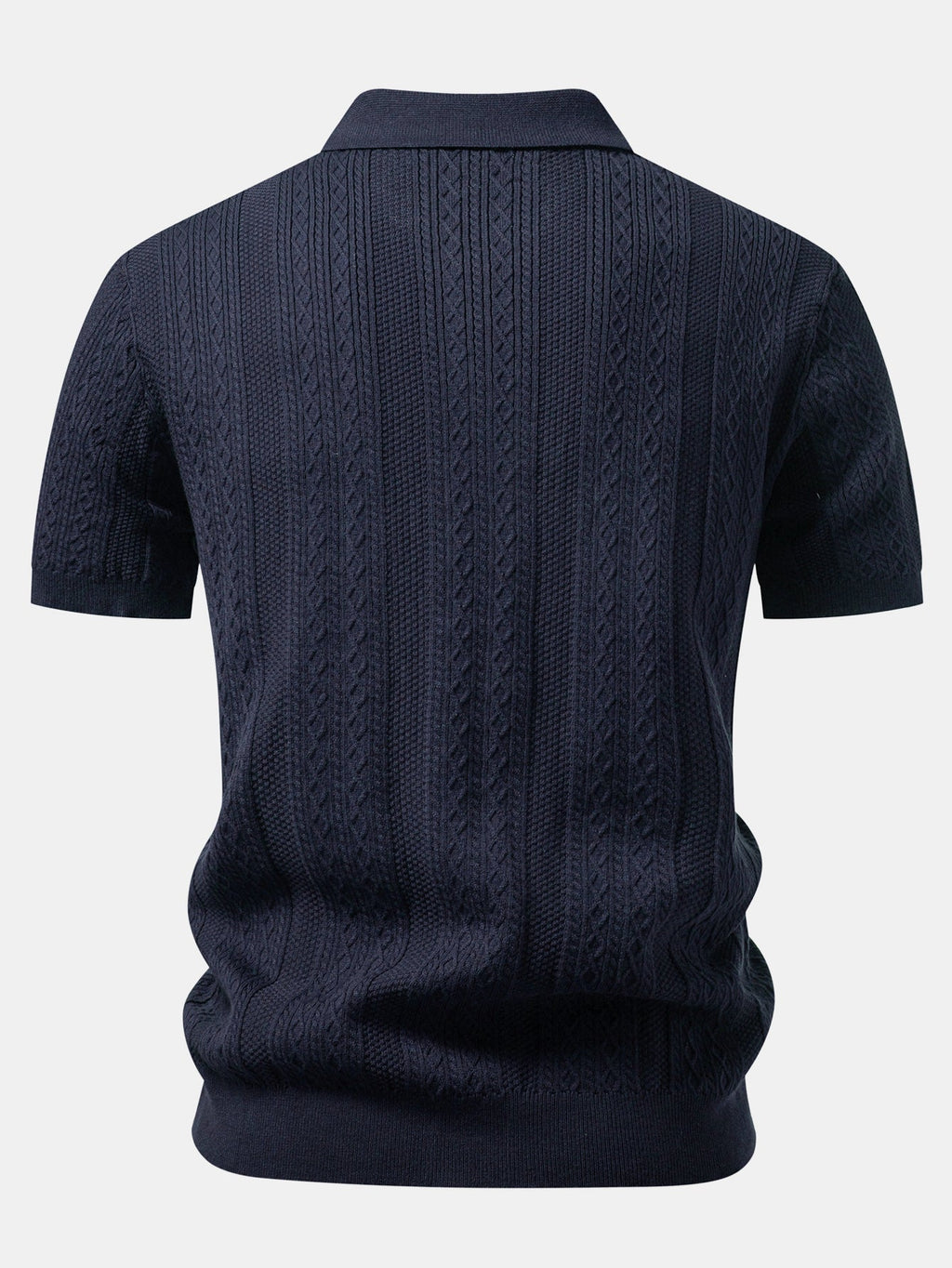 Geometric Jacquard Knit Polo & Slim Fit Tapered Trousers