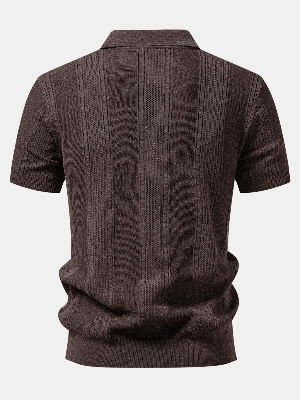 Linen Textured Knit Polo & Slim Fit Tapered Trousers