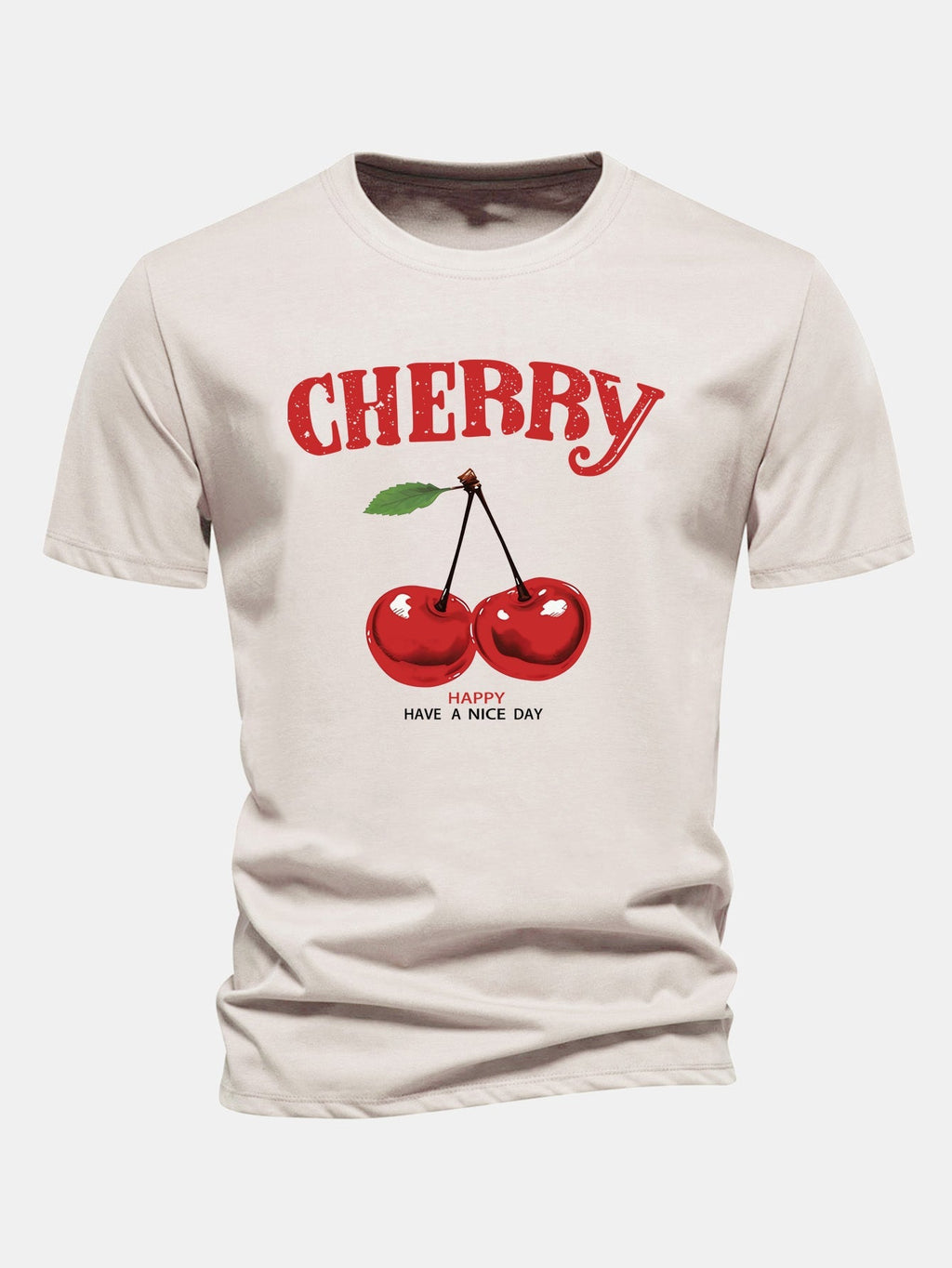 Regular Fit Cherry Print Cotton T-Shirt