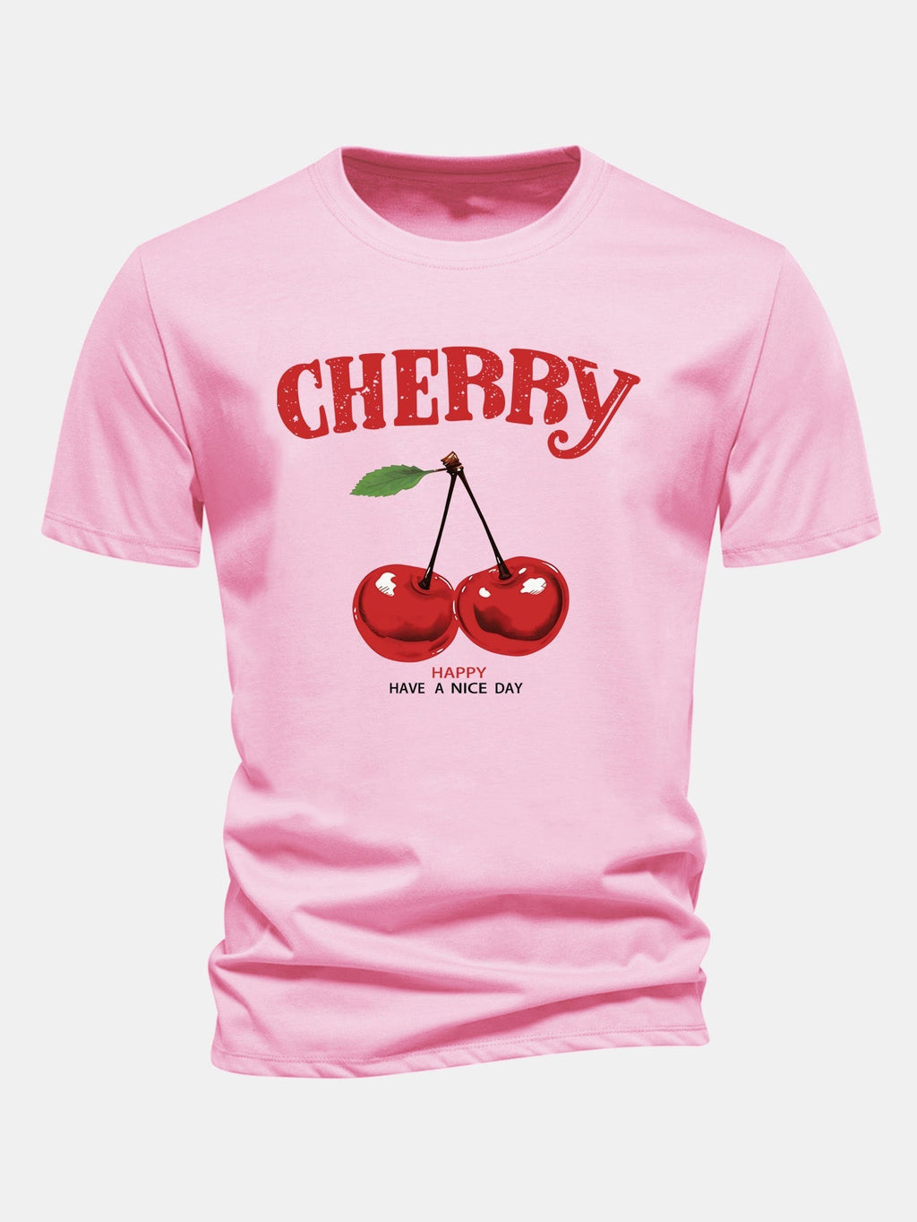 Regular Fit Cherry Print Cotton T-Shirt