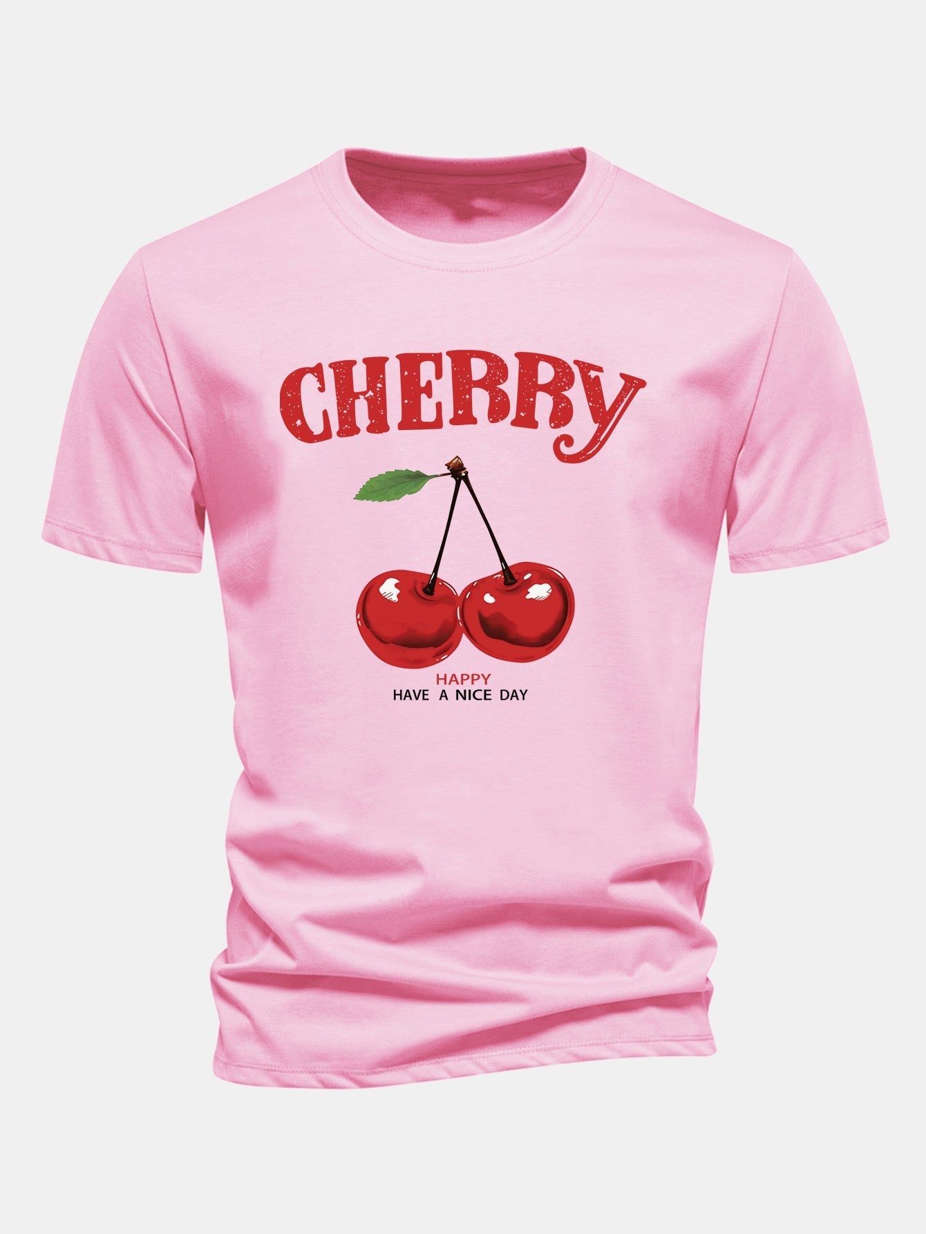 Regular Fit Cherry Print Cotton T-Shirt