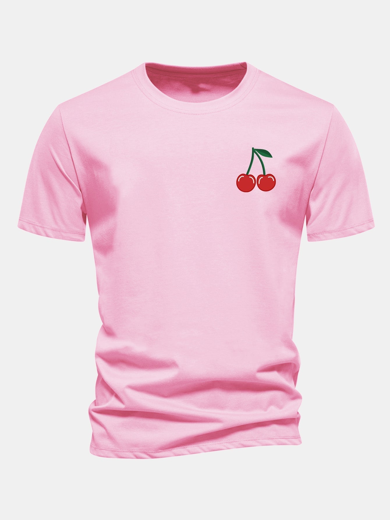 Regular Fit Cherry Print Cotton T-Shirt