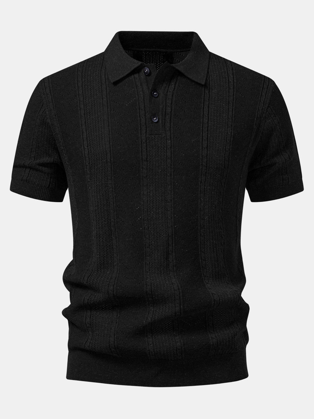 Linen Textured Knit Polo & Straight Leg Linen Pants