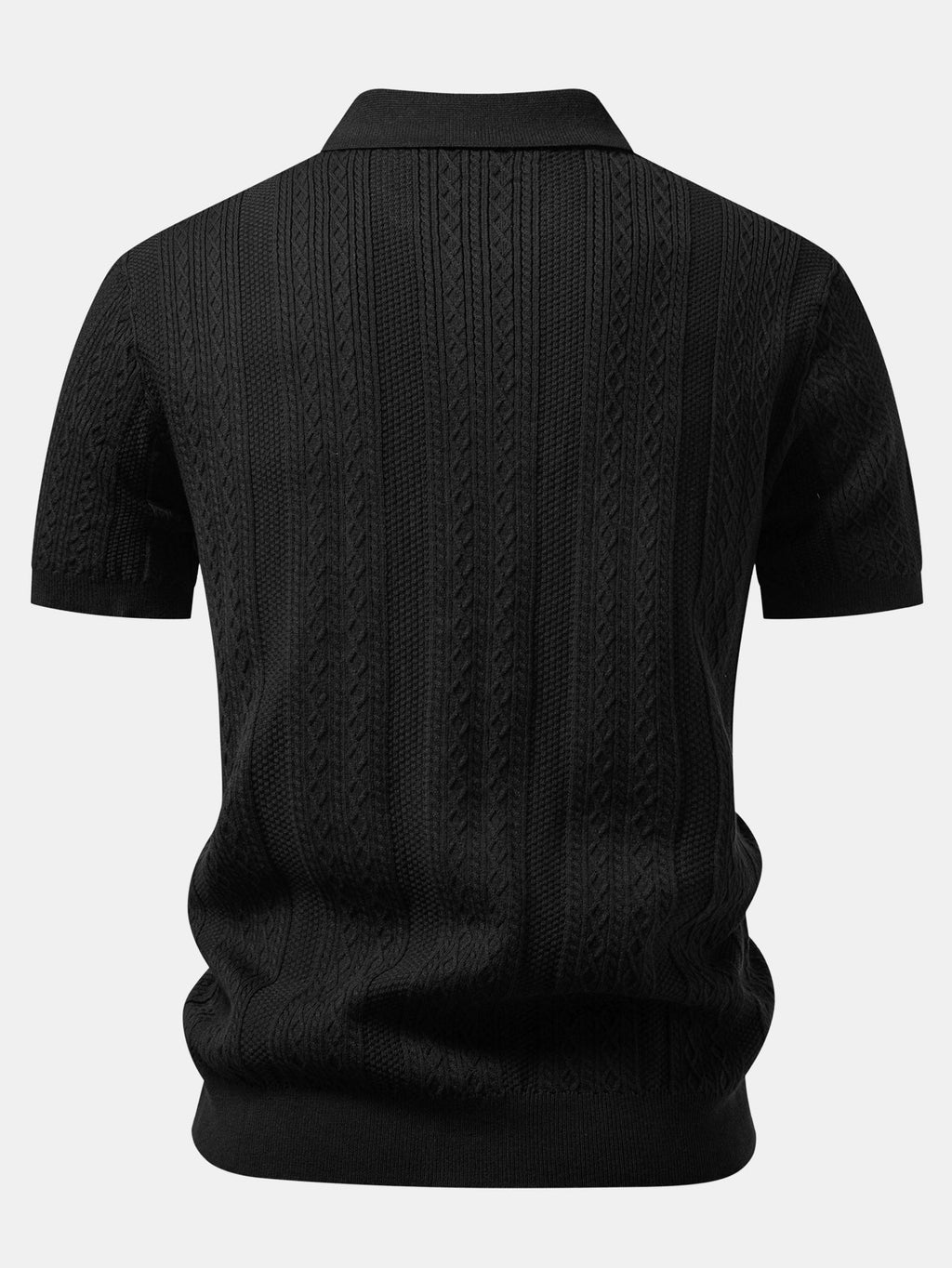 Geometric Jacquard Knit Polo & Slim Fit Tapered Trousers