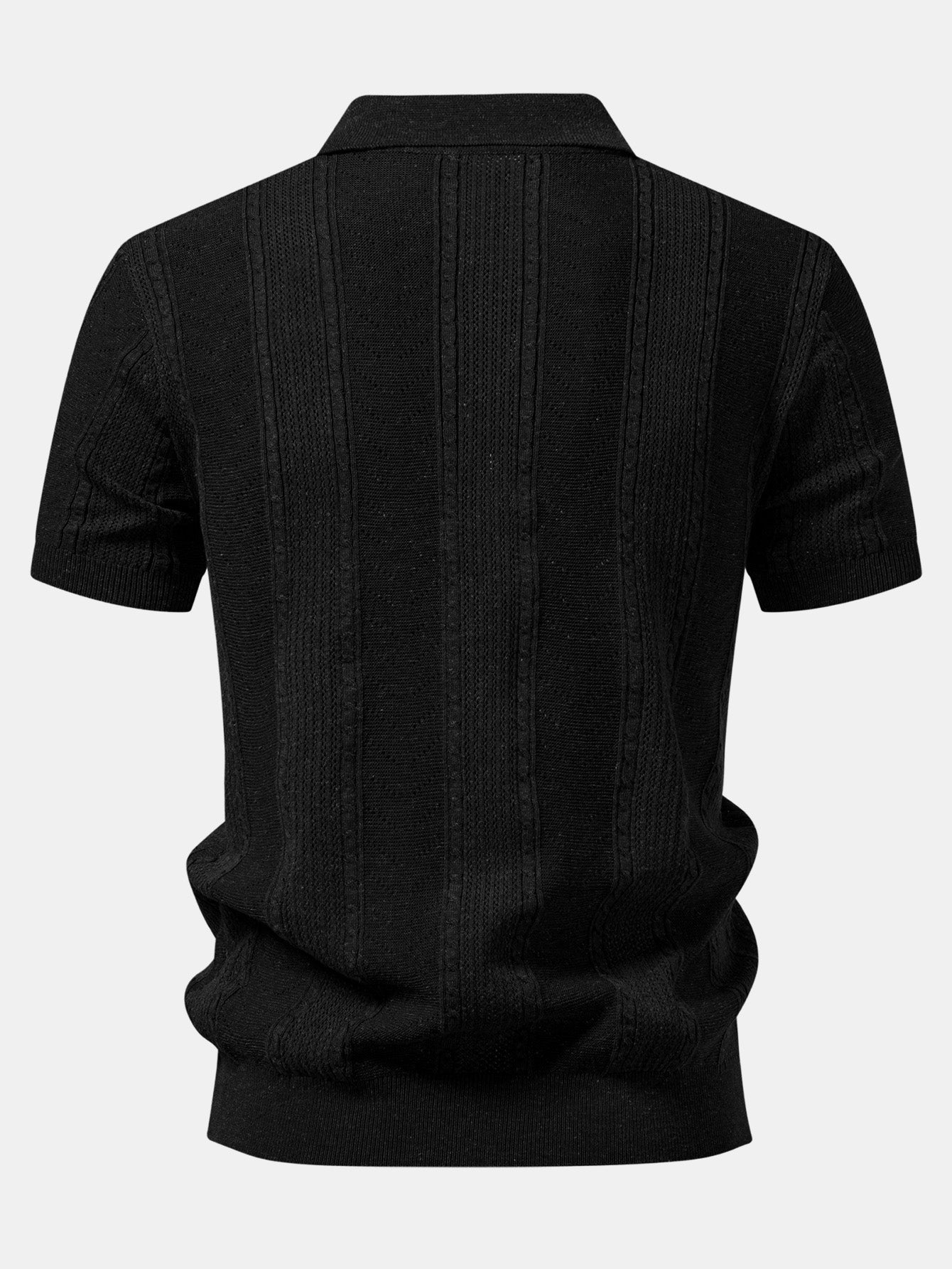 Linen Textured Knit Polo & Straight Leg Linen Pants