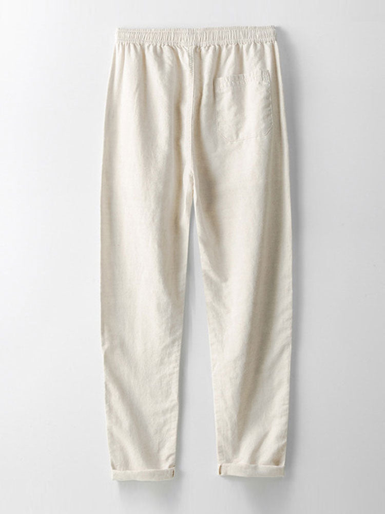 Linen Look Button Up Shirt & Straight Leg Linen Pants