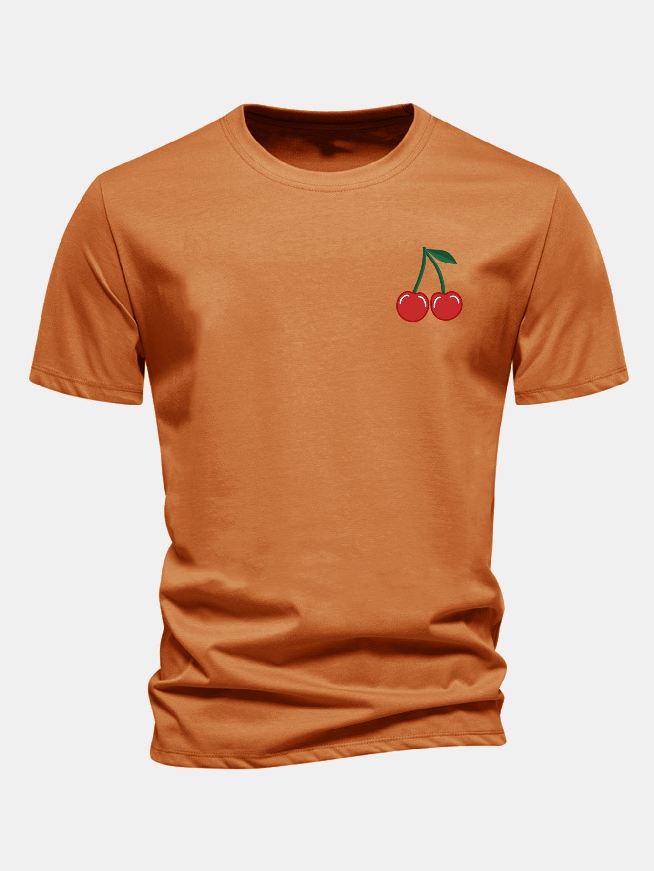 Regular Fit Cherry Print Cotton T-Shirt