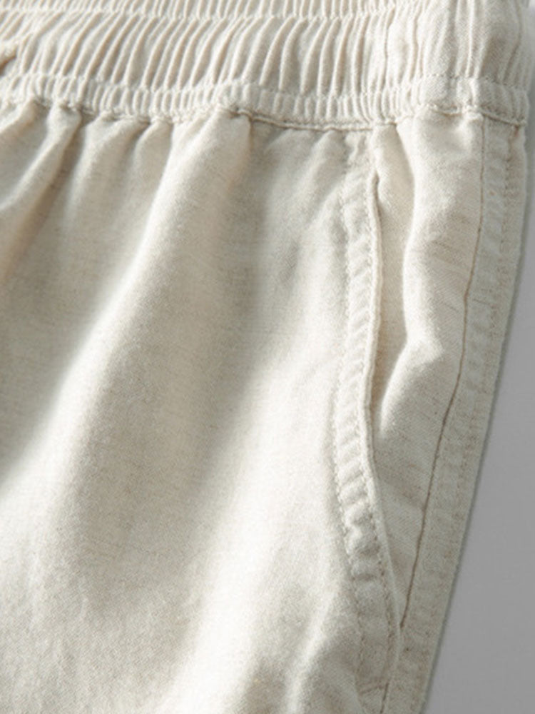 Linen Look Button Up Shirt & Straight Leg Linen Pants