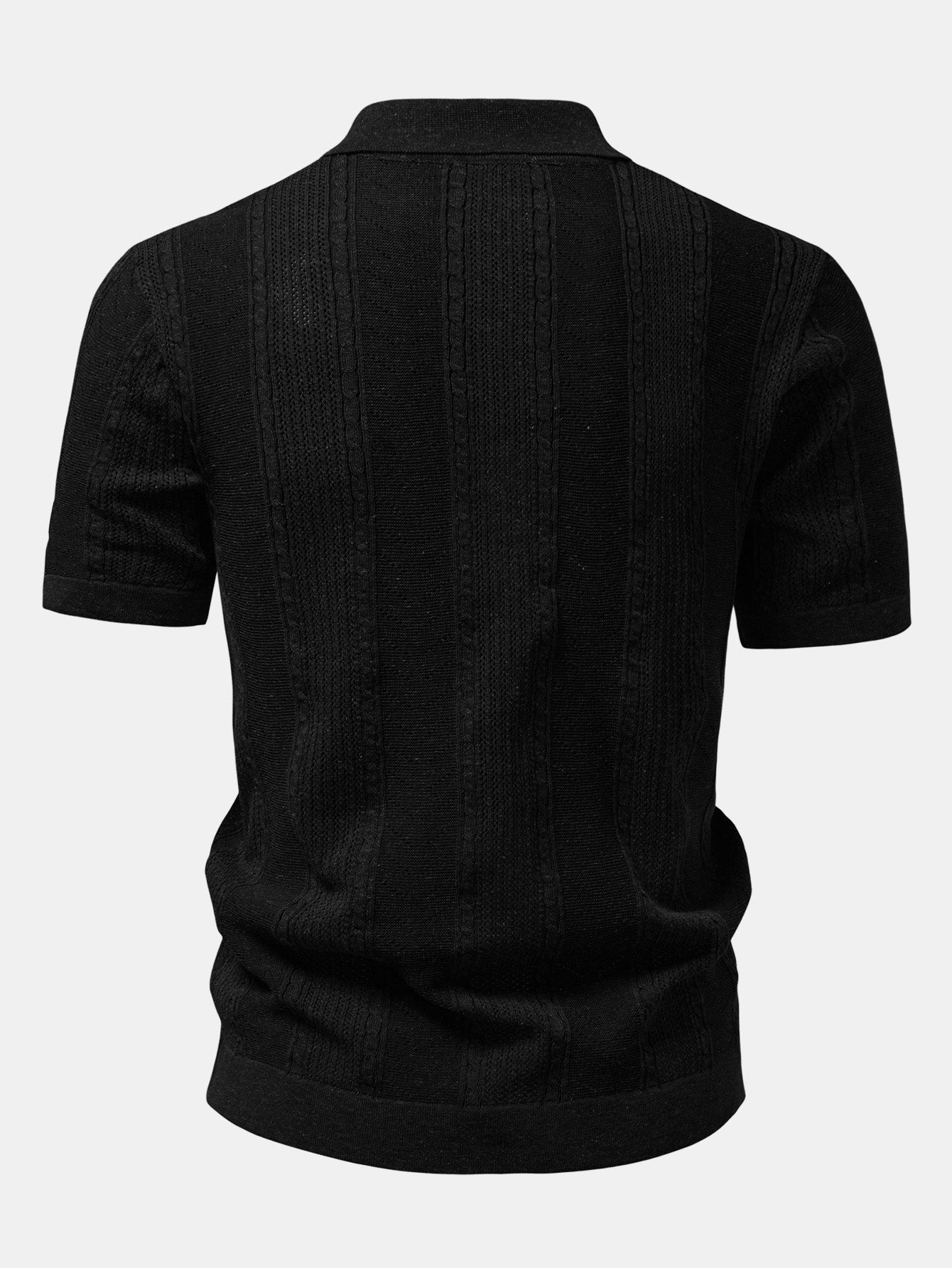 Linen Textured Knit Shirt & Slim Fit Tapered Trousers