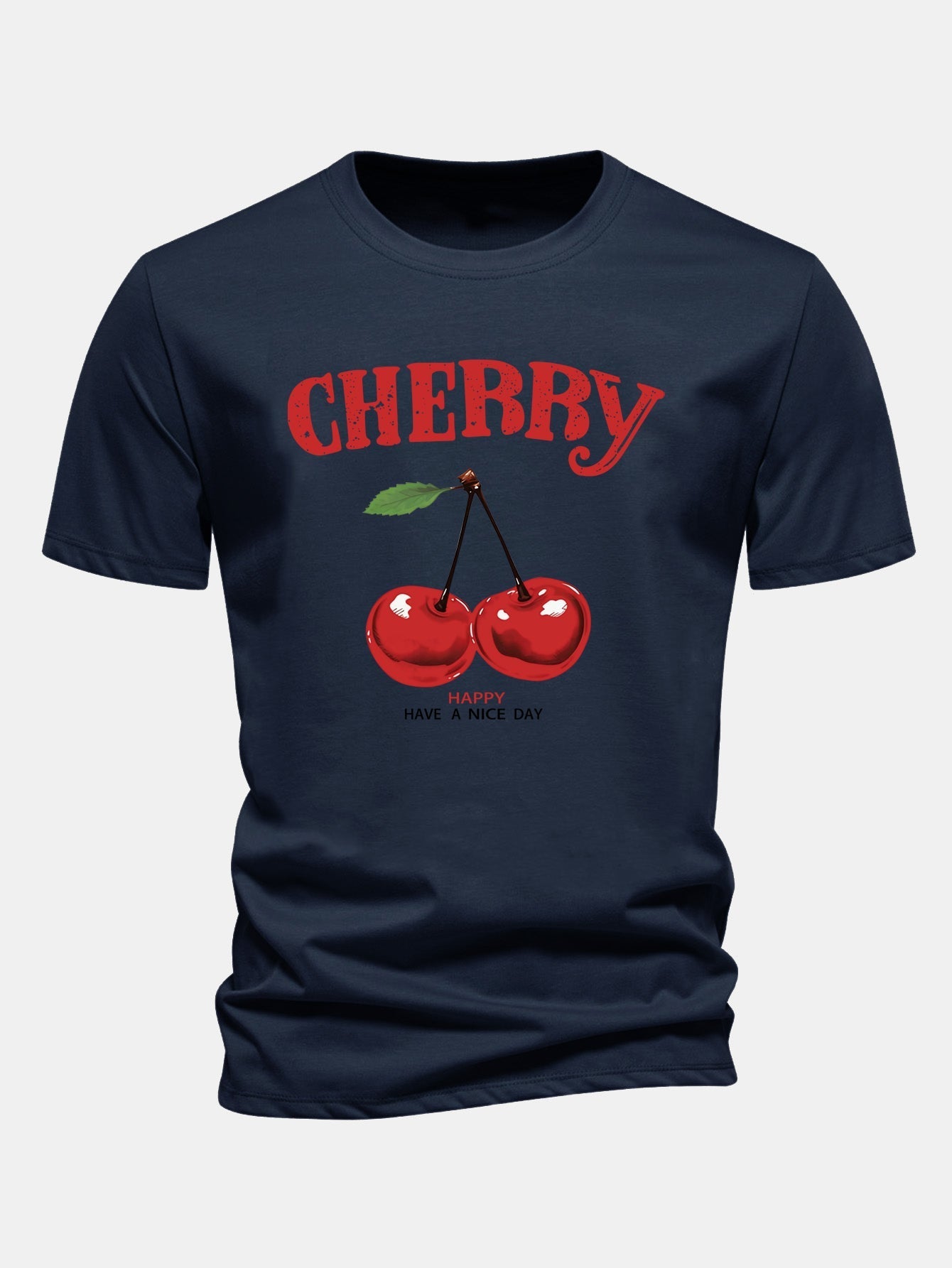 Regular Fit Cherry Print Cotton T-Shirt