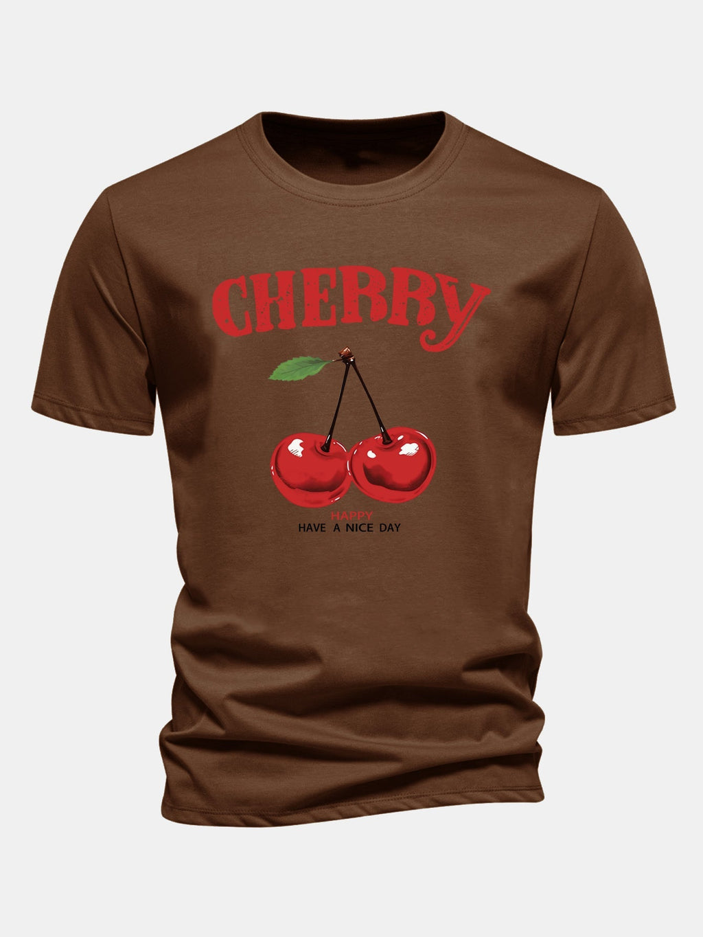 Regular Fit Cherry Print Cotton T-Shirt