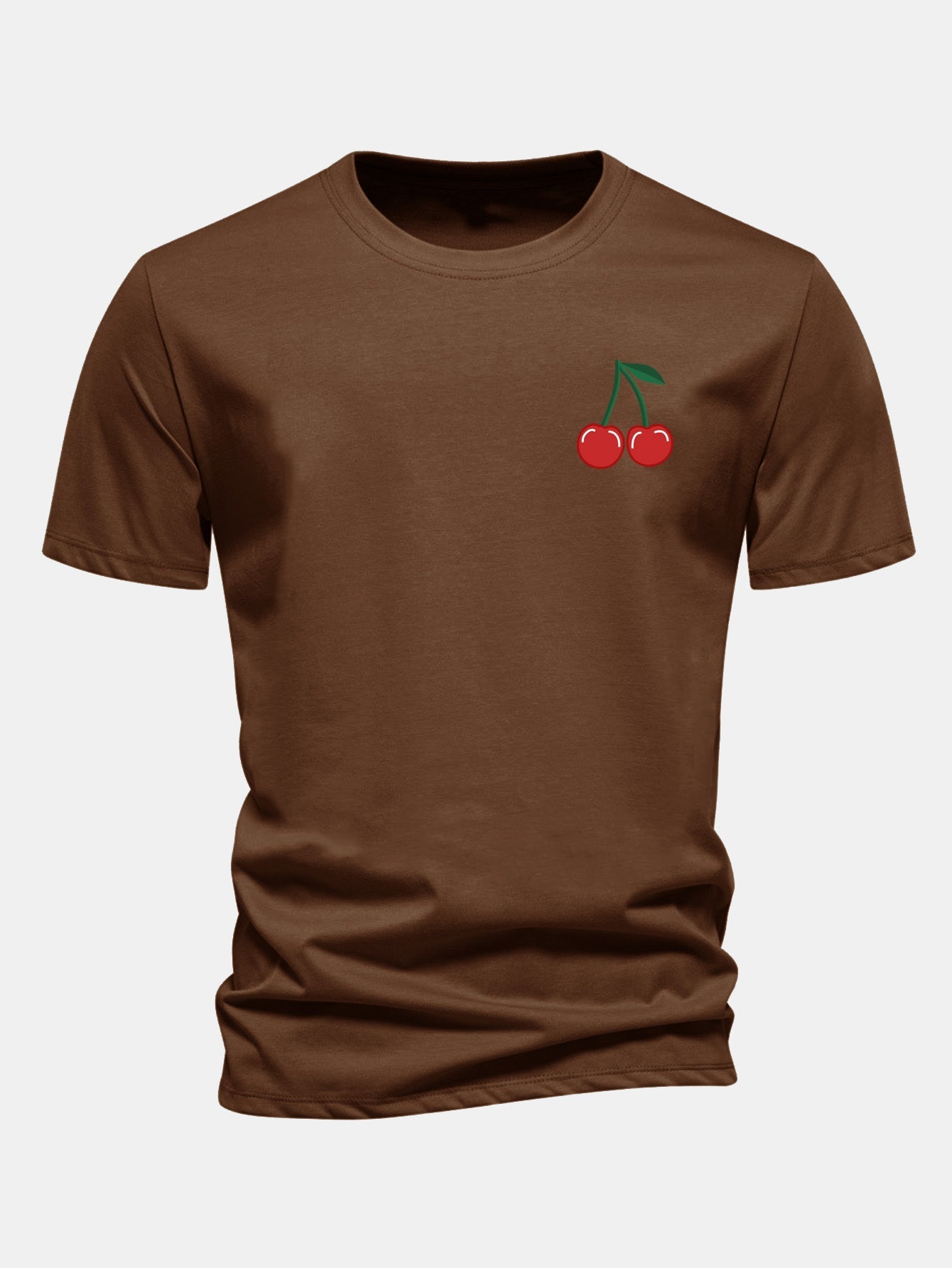 Regular Fit Cherry Print Cotton T-Shirt
