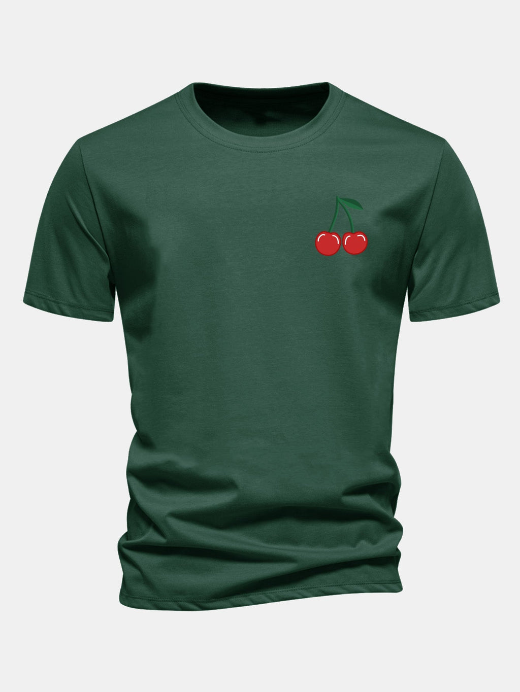 Regular Fit Cherry Print Cotton T-Shirt
