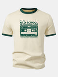 Cassette Tape Print Contrast Ringer T-Shirt