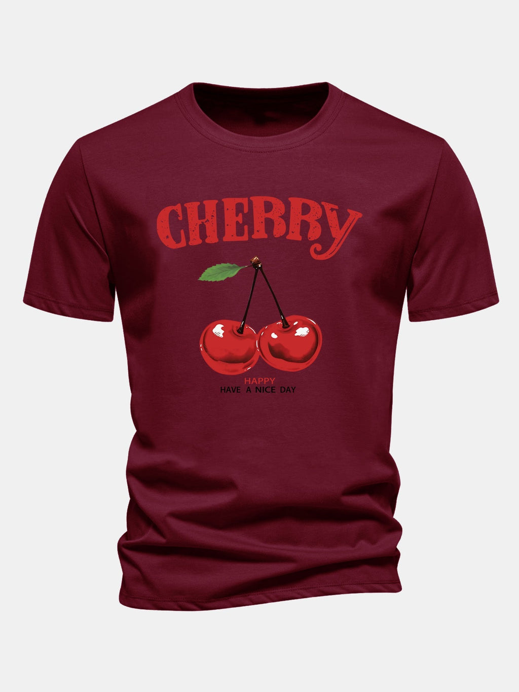 Regular Fit Cherry Print Cotton T-Shirt
