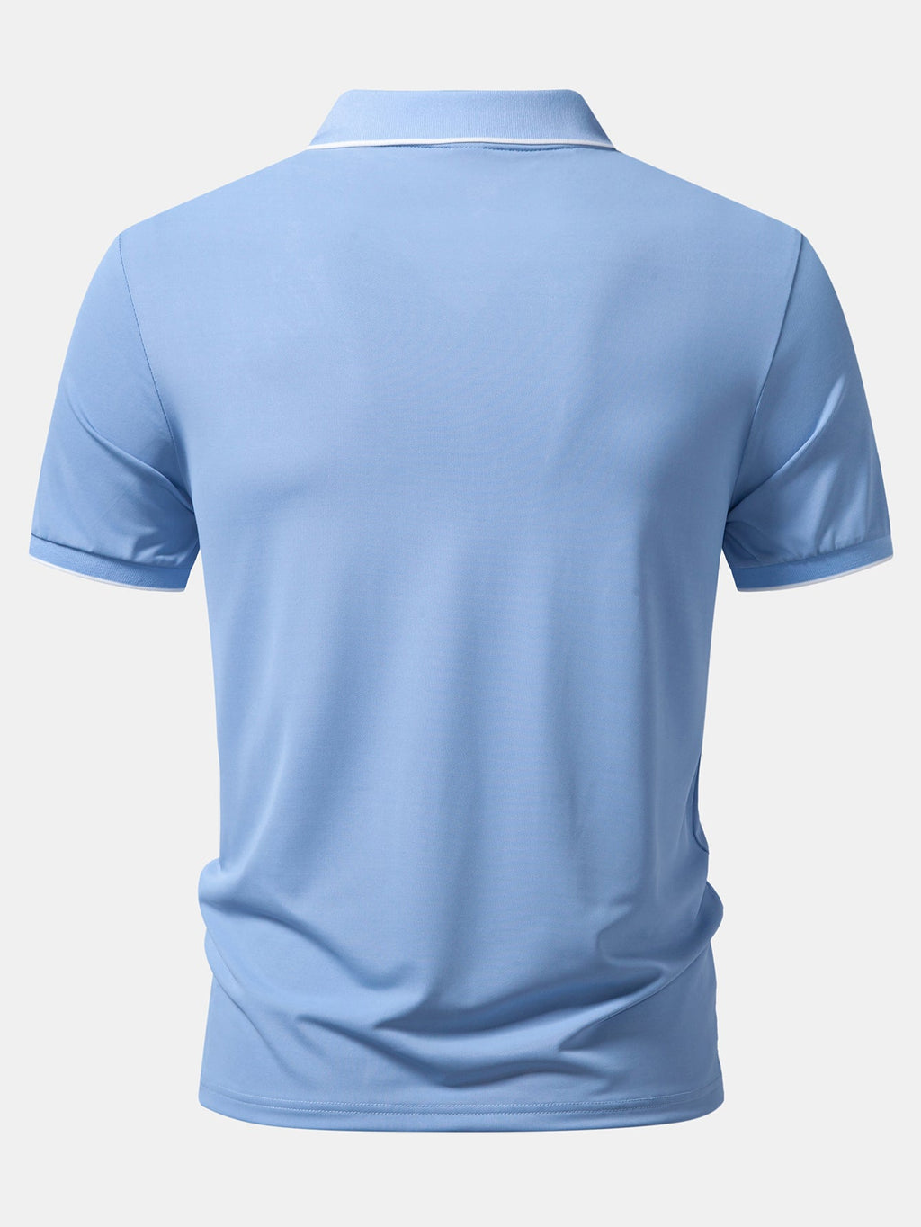 Contrast Trim Zipper Polo