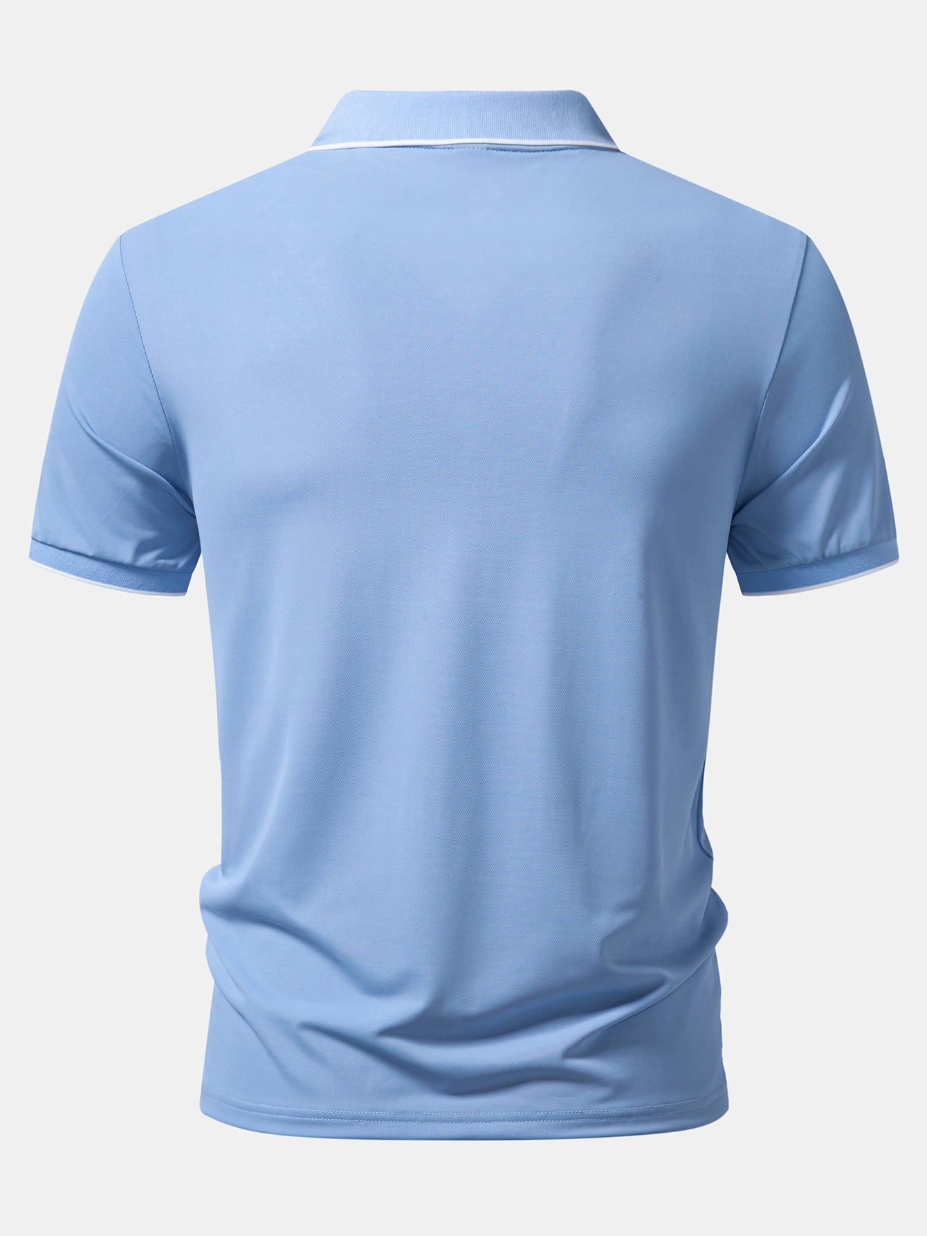 Contrast Trim Zipper Polo