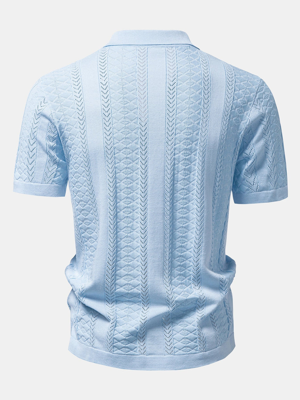 Textured Jacquard Open Knit Shirt & Straight Leg Linen Pants