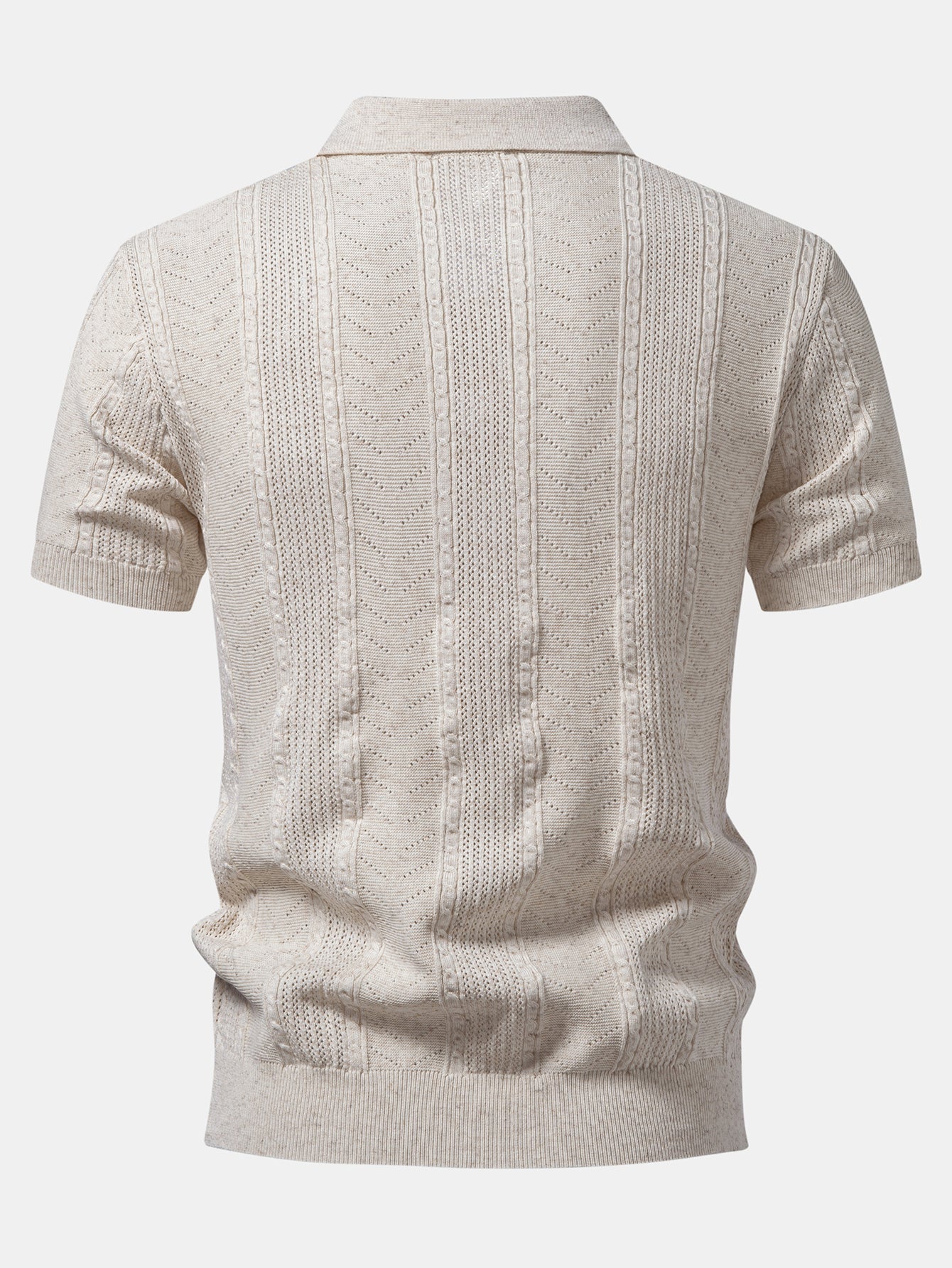 Linen Textured Knit Polo & Slim Fit Tapered Trousers