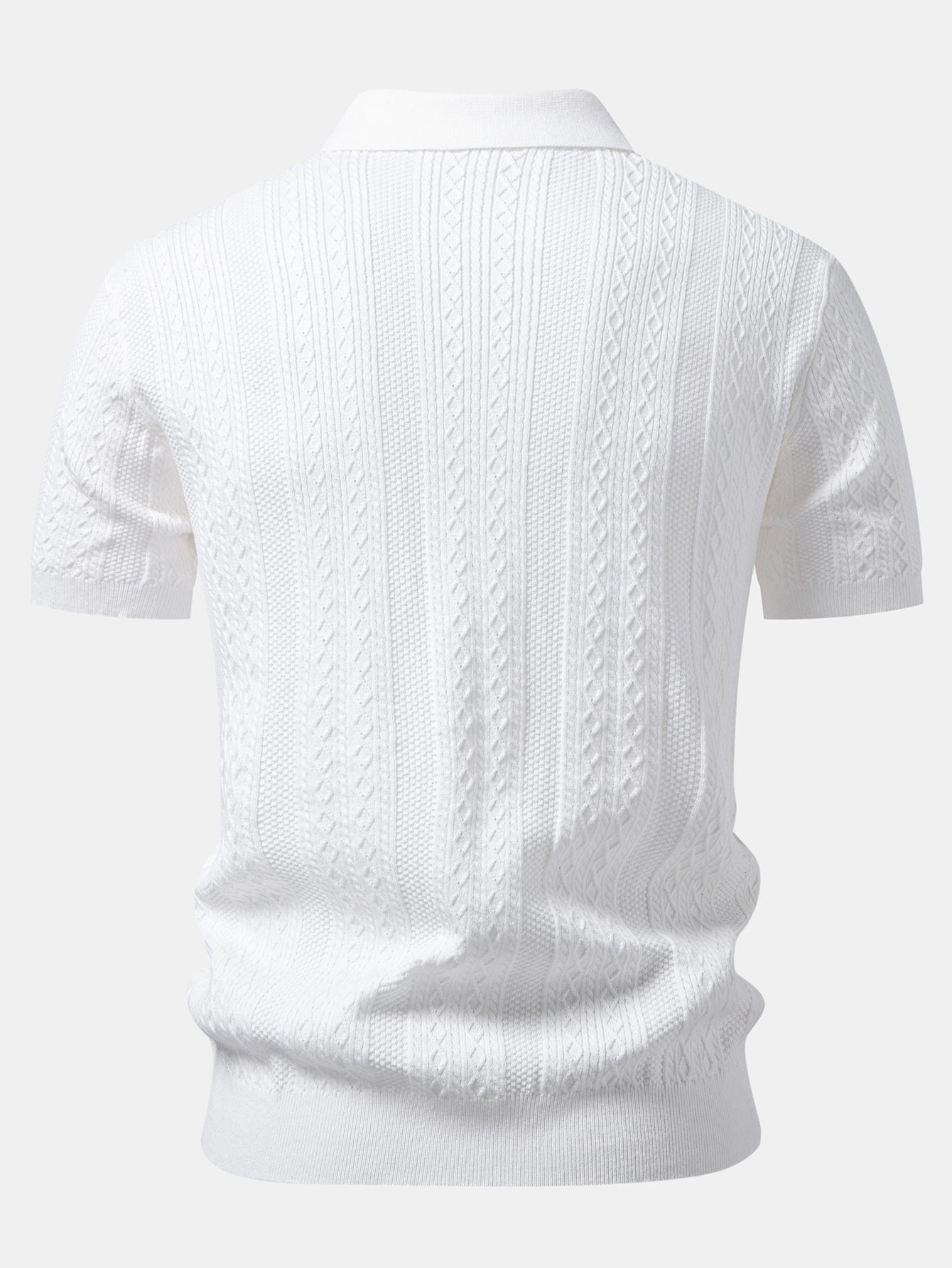 Geometric Jacquard Knit Polo & Slim Fit Tapered Trousers