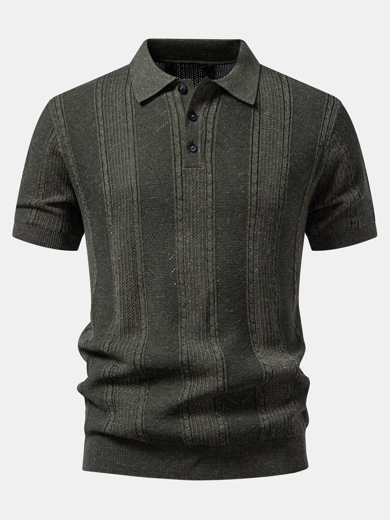 Linen Textured Knit Polo & Straight Leg Linen Pants
