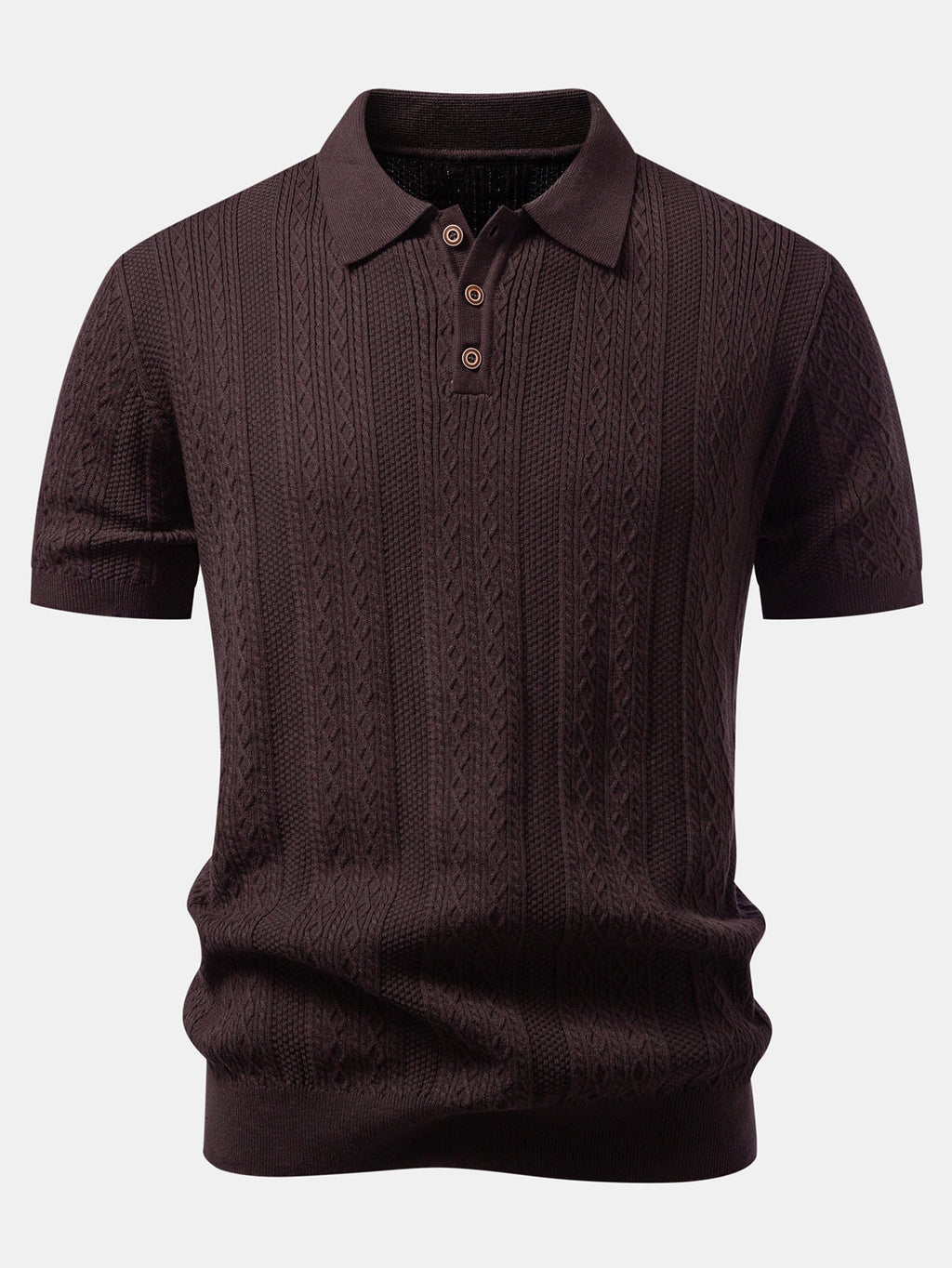 Geometric Jacquard Knit Polo & Slim Fit Tapered Trousers