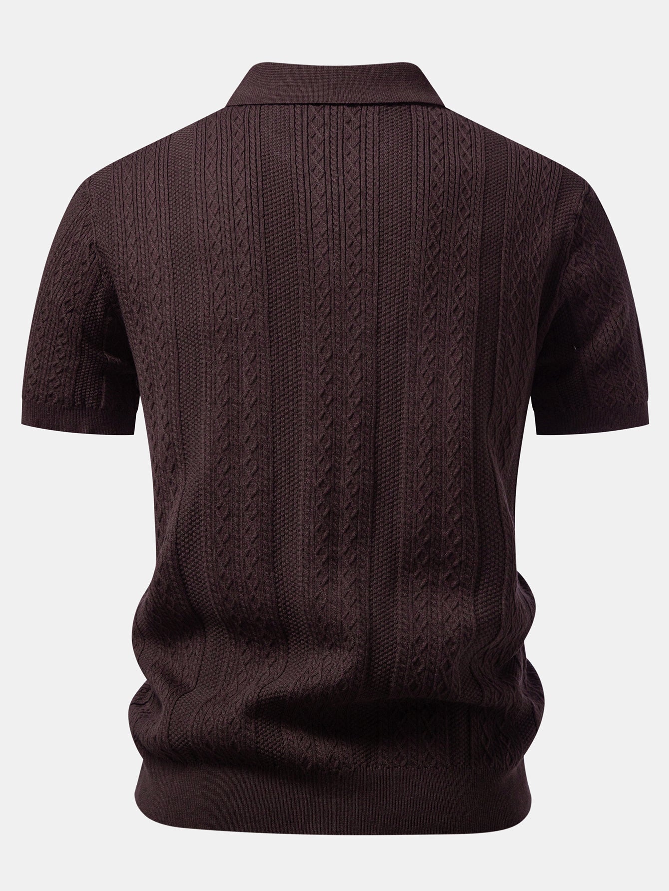 Geometric Jacquard Knit Polo & Slim Fit Tapered Trousers