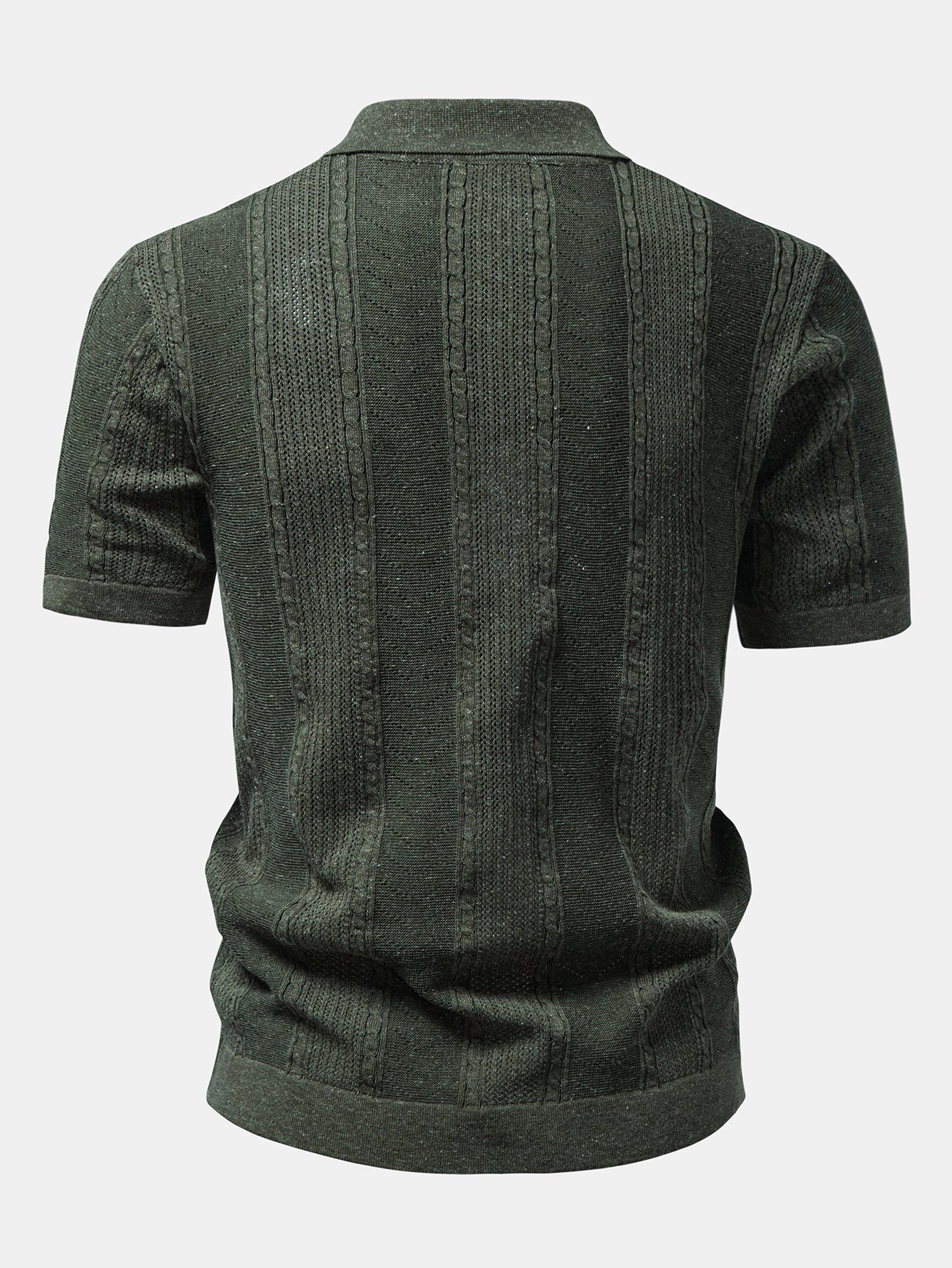 Linen Textured Knit Shirt & Slim Fit Tapered Trousers