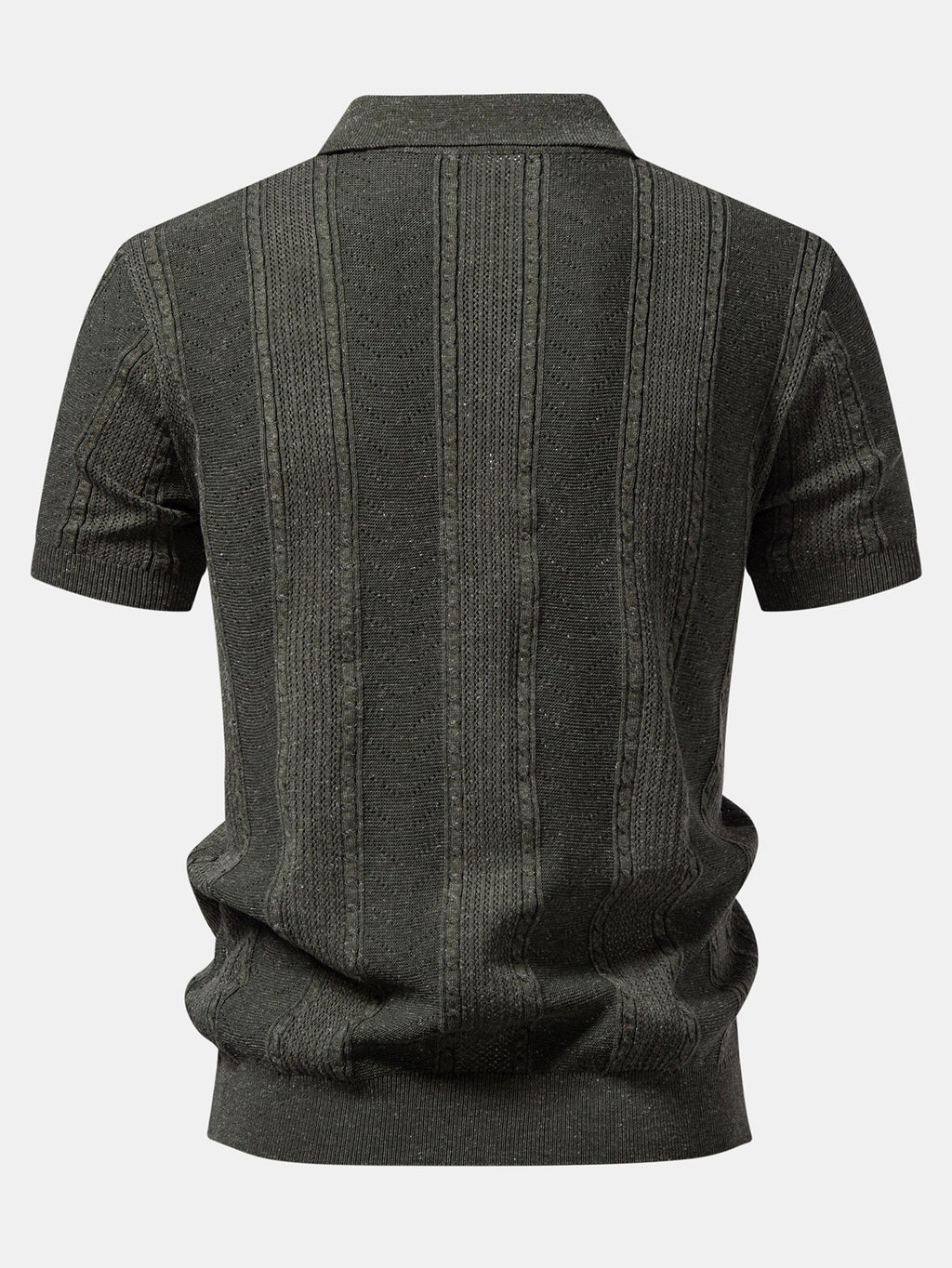 Linen Textured Knit Polo & Slim Fit Tapered Trousers