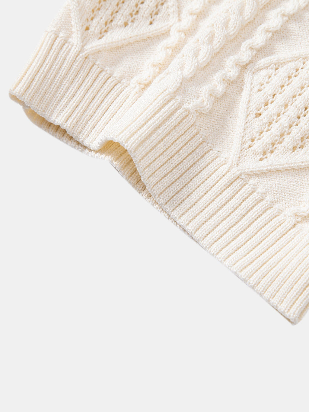 Geometric Jacquard Open Knit Polo & Straight Leg Linen Pants