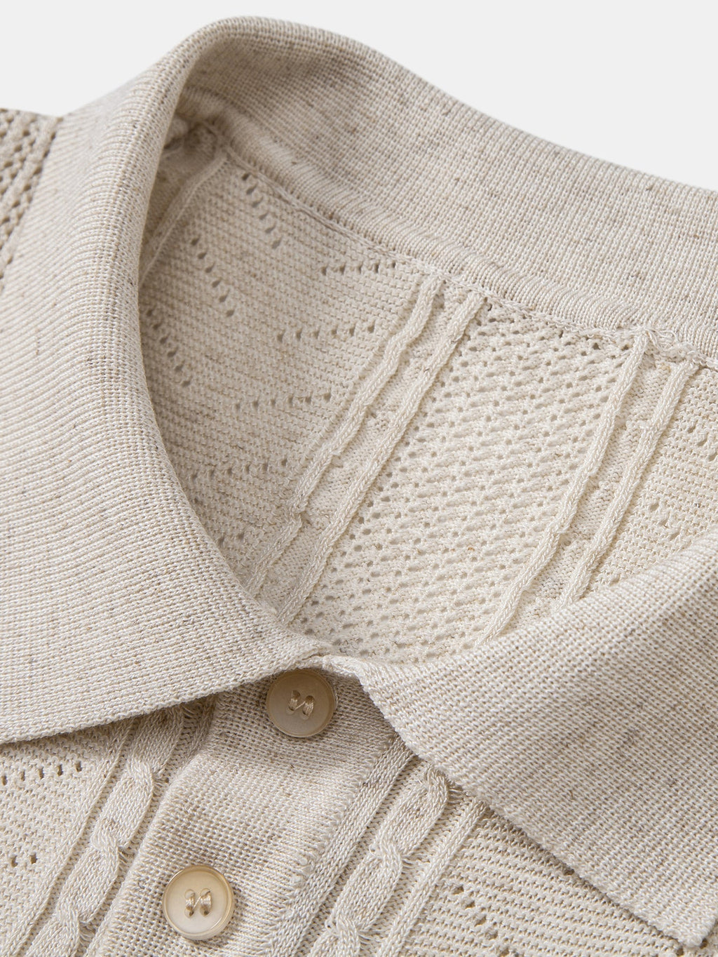 Linen Textured Knit Polo & Straight Leg Linen Pants