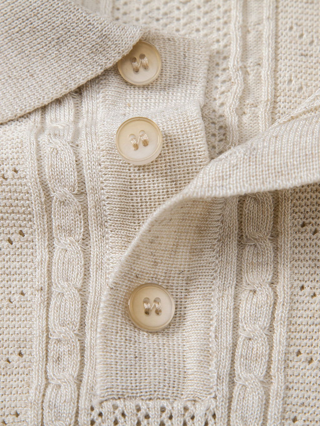 Linen Textured Knit Polo & Slim Fit Tapered Trousers