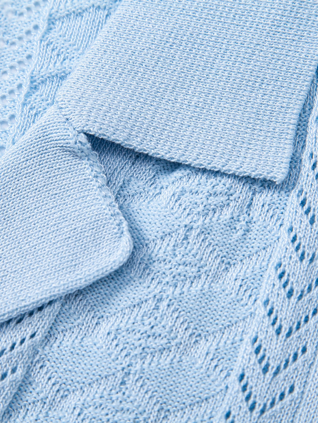 Textured Jacquard Open Knit Shirt & Crinkle Textured Straight Leg Pants