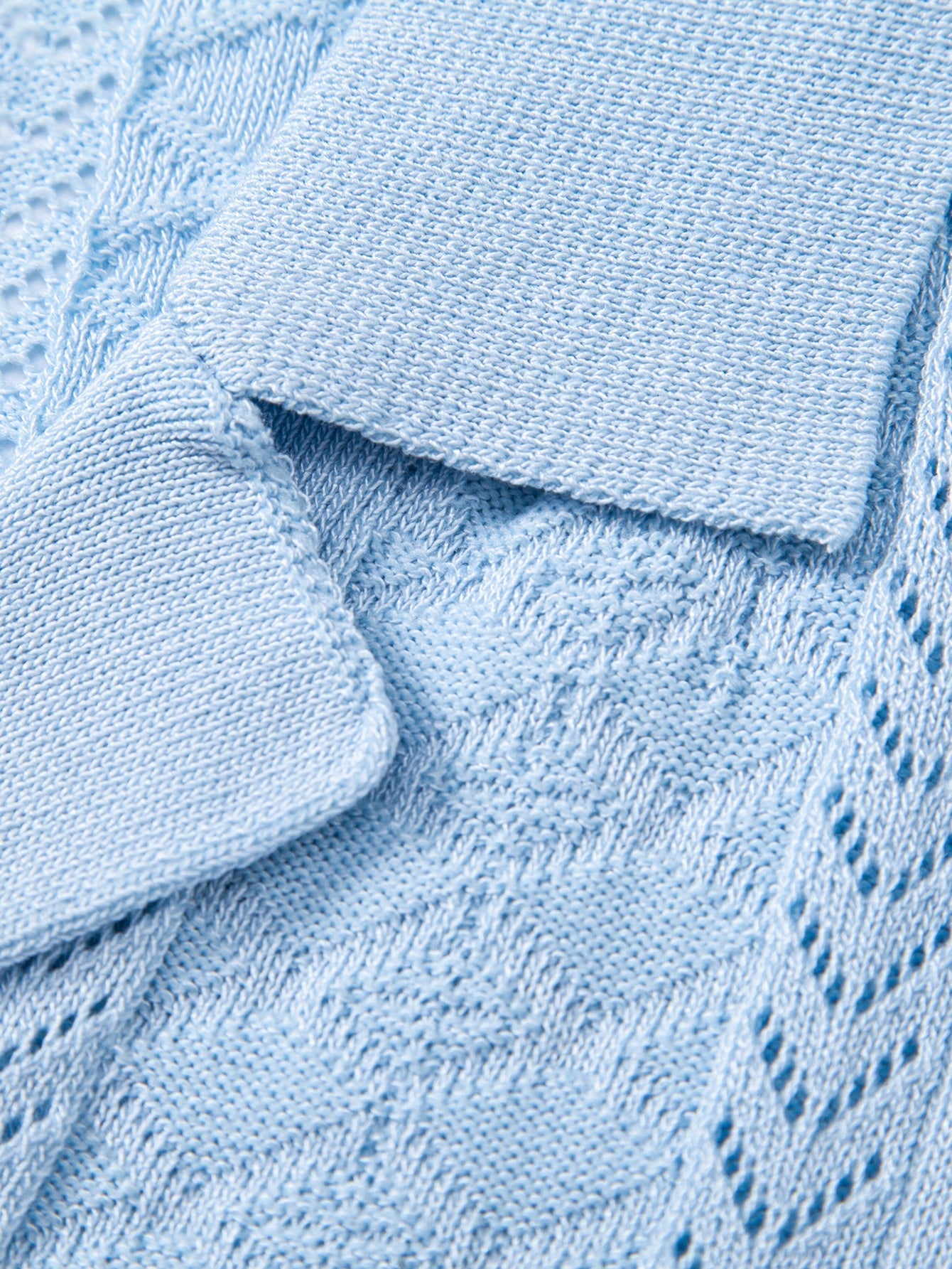 Textured Jacquard Open Knit Shirt & Straight Leg Linen Pants