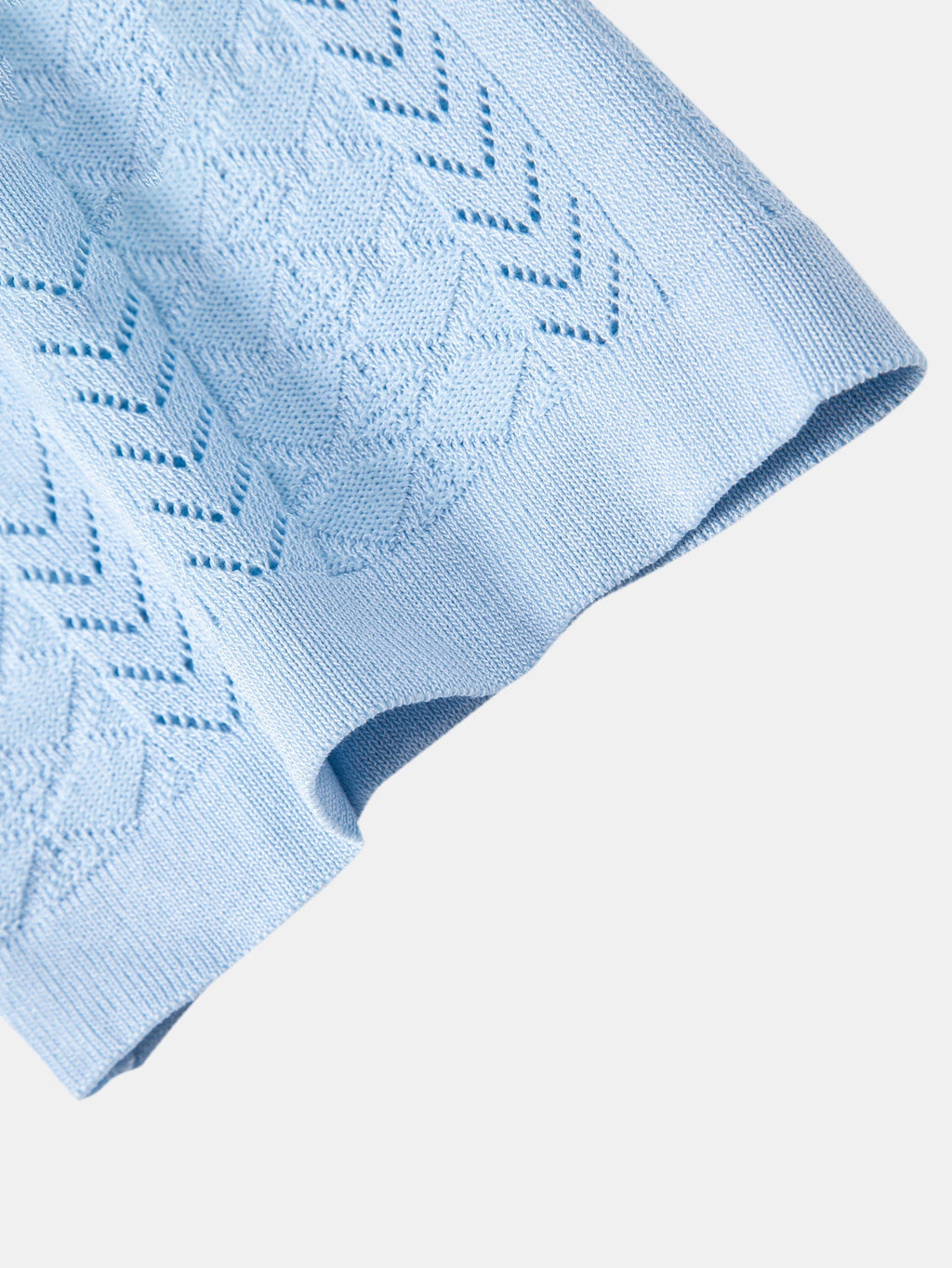 Textured Jacquard Open Knit Shirt & Straight Leg Linen Pants