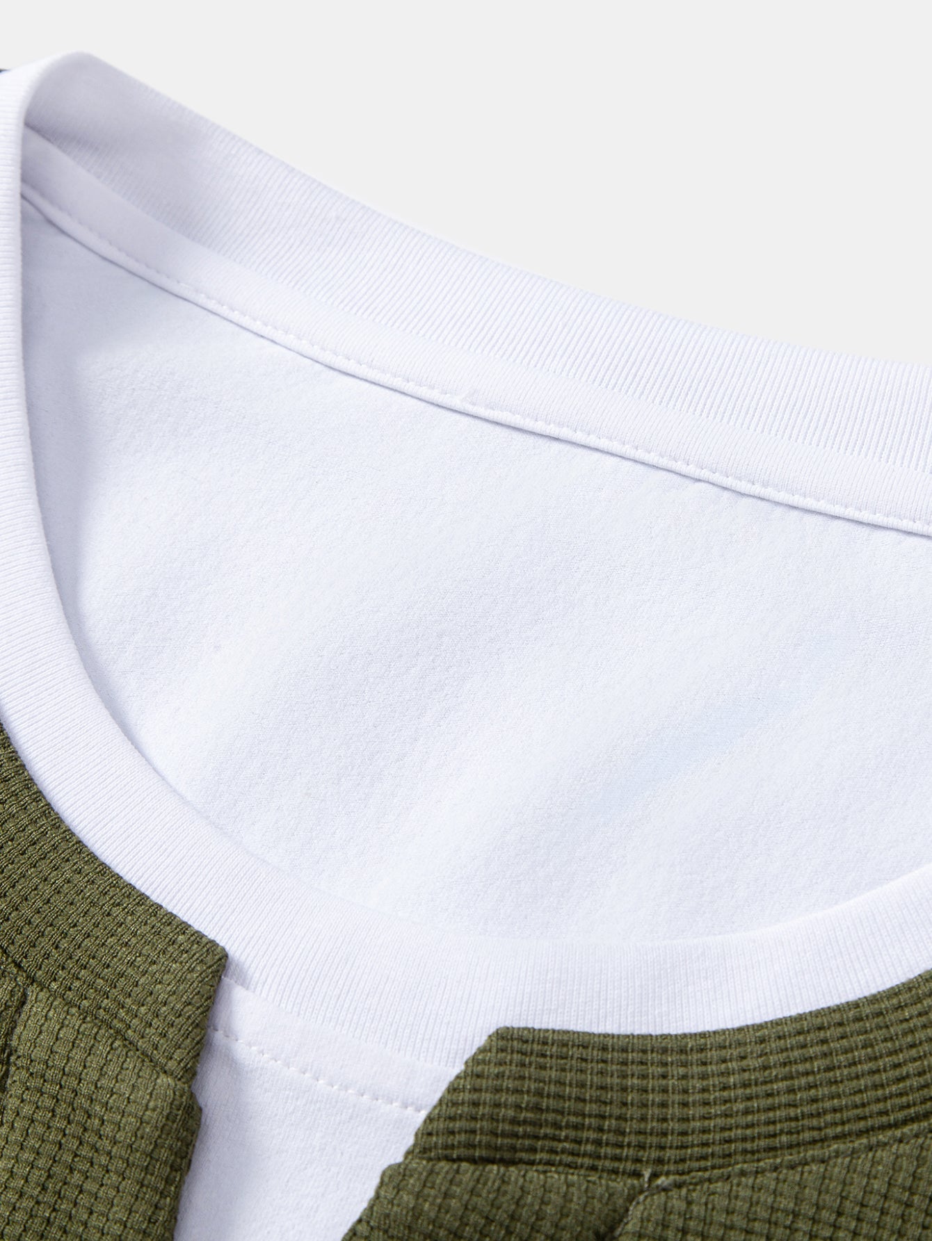 Regular Fit 2 In 1 Notched Collar Waffle T-Shirt