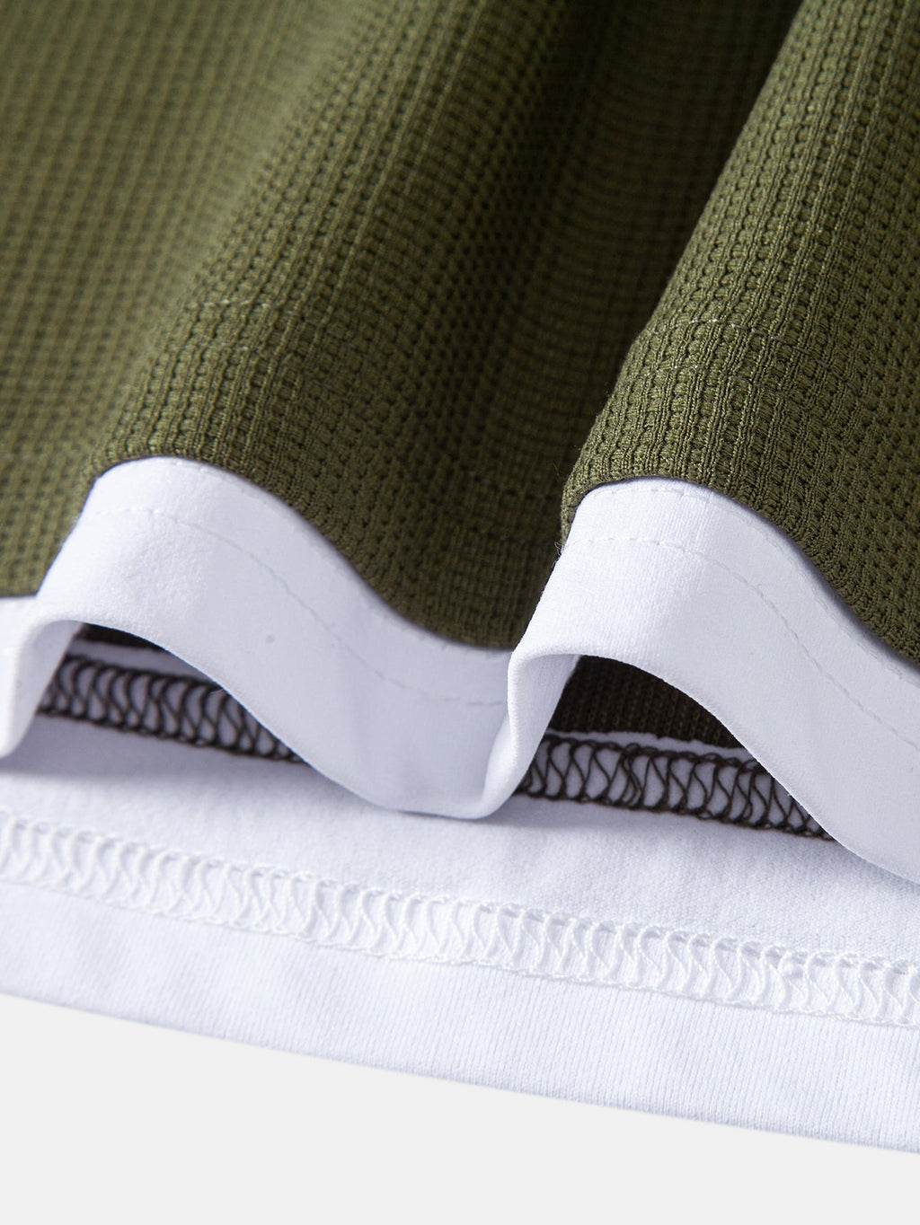 Regular Fit 2 In 1 Notched Collar Waffle T-Shirt