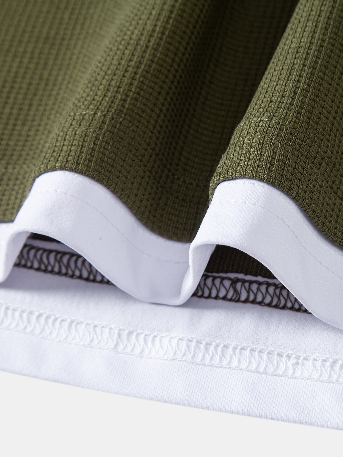 Regular Fit 2 In 1 Notched Collar Waffle T-Shirt